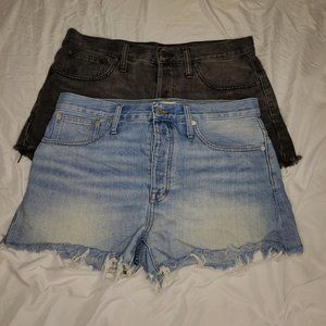 Madewell Cut-Off Jean Shorts- 2 Pair- Mid Rise